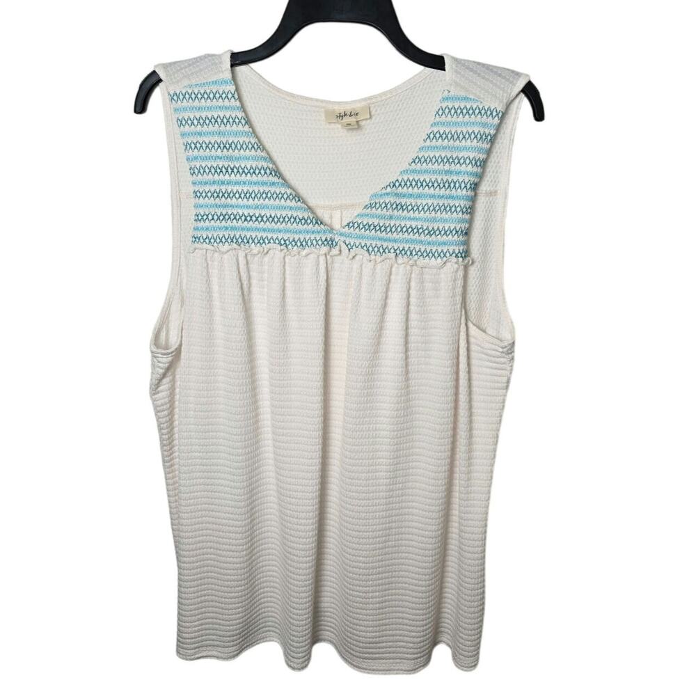 Style & Co Embroidered Textured Top size XXL